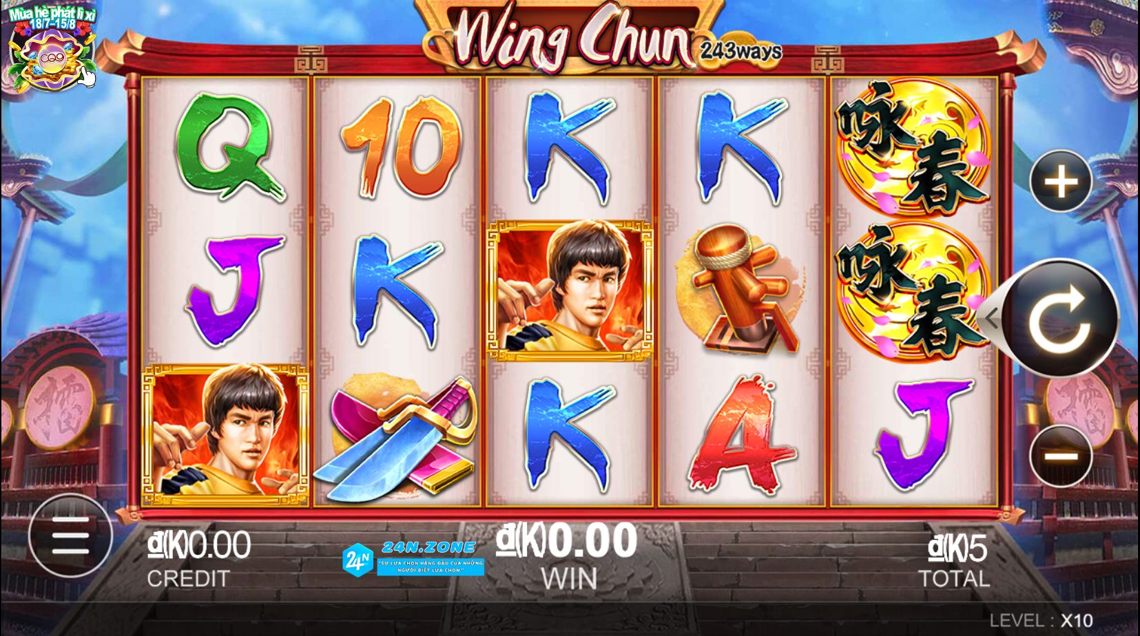 Giao diện slot game wing chun nhà cái 24N