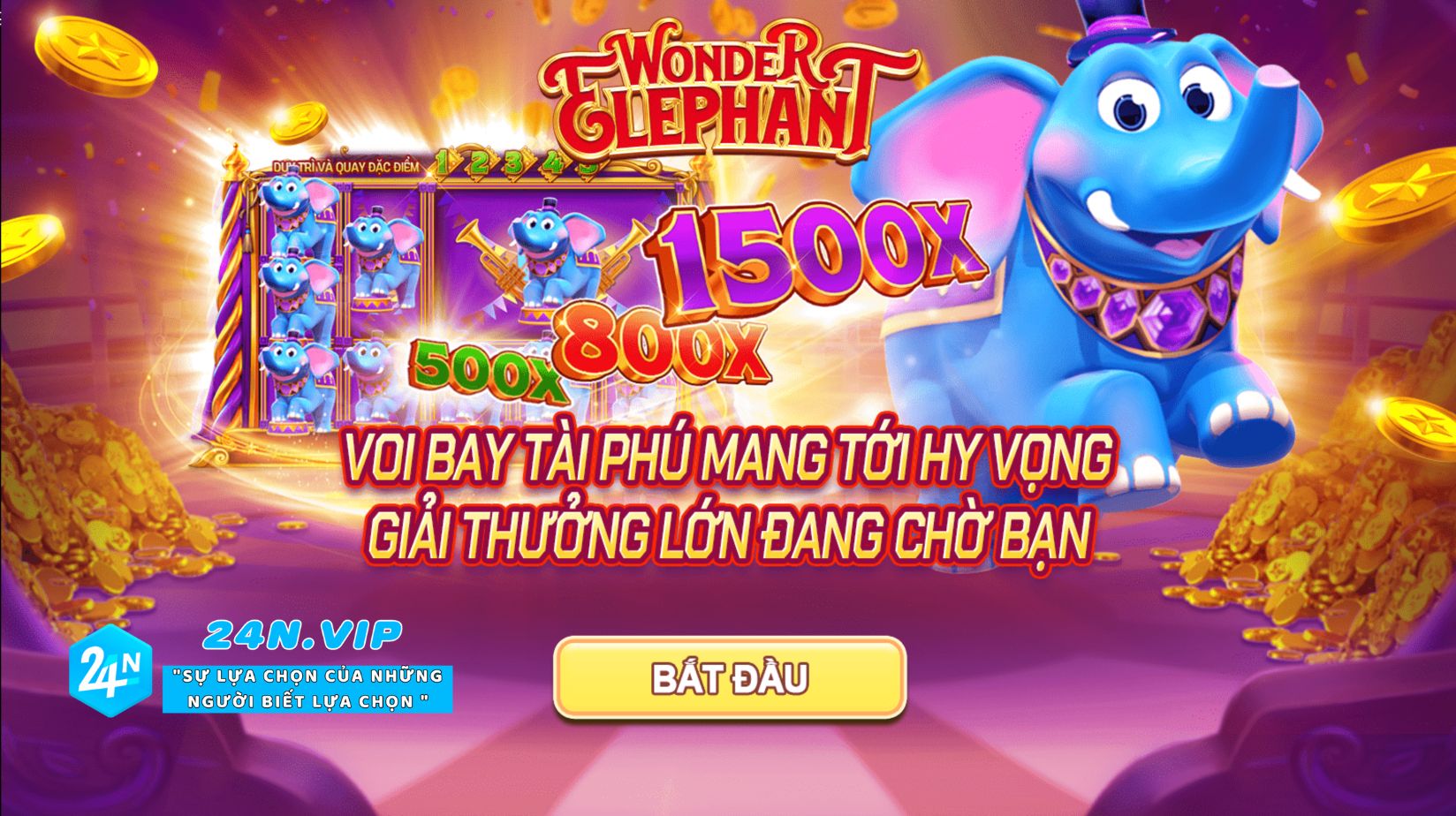 Giới thiệu về trò chơi slot WonderElephant trên nhà cái 24N